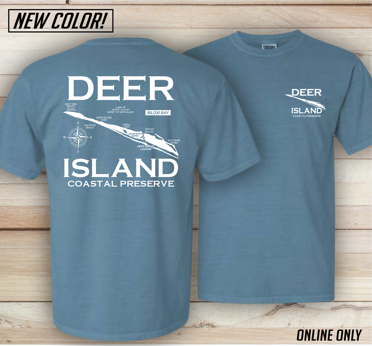 Deer Island Comfort Color Short Sleeve Cotton T-Shirt - 9 COLORS! -