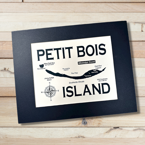 Petit Bois Island - Matted Screen Print for Framing